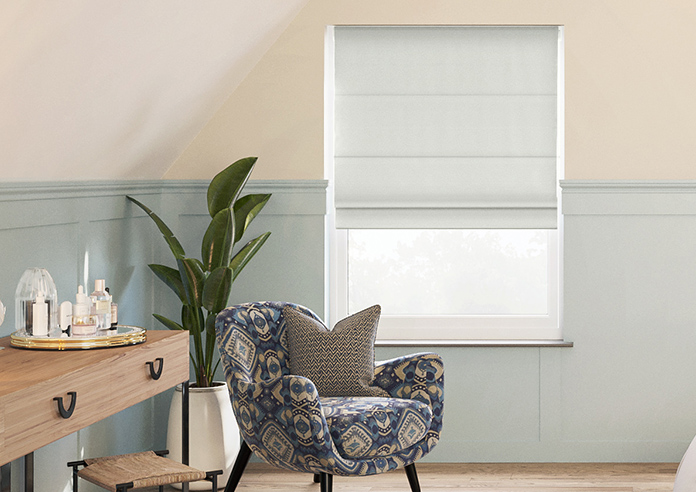 Akoya Faux Silk, Lustre Pure Silver - Twist&Fit Roman Blind - Image 3